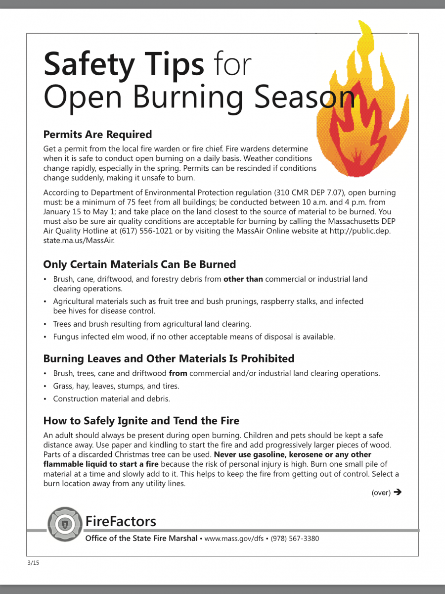 Safety Tips for Open Burning Season 