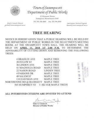 DPW 4 11 18 Tree Hearing meeting