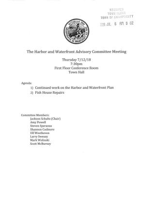 Harbor & Waterfront Advisory Committee July 12, 2018 meeting