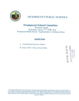 school committee workshop 1 17 18 notice