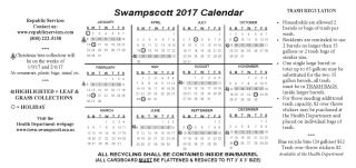 Swampscott 2017 Calendar