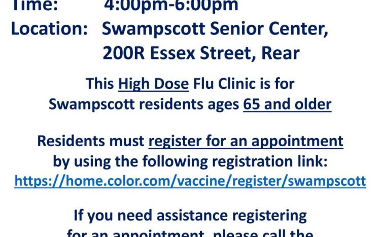 October 6, 2022 Flu Shot Clinic Flyer