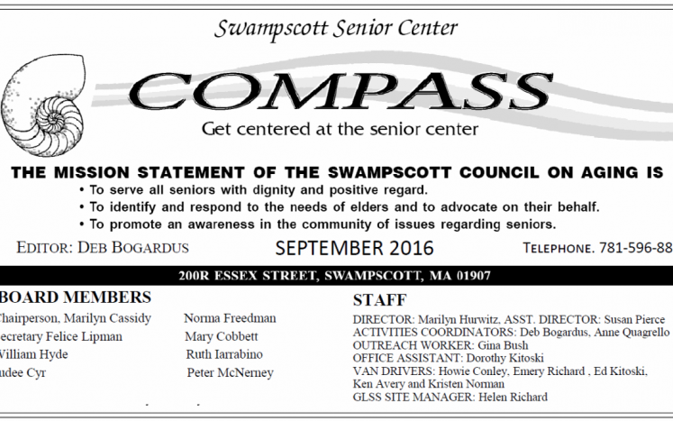 COMPASS Senior Center Newsletter - September 2016